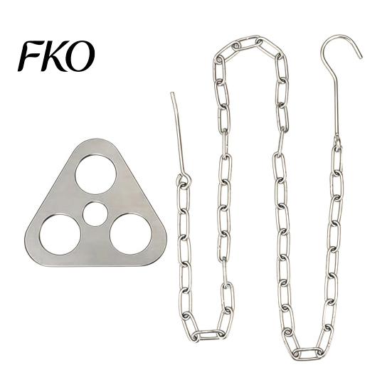 Triangular Firewood Stand Campfire Tripod Board with Chain, Turn Branches into Tripod, Stainless Corrosion-resistant Accessory Steel Support A