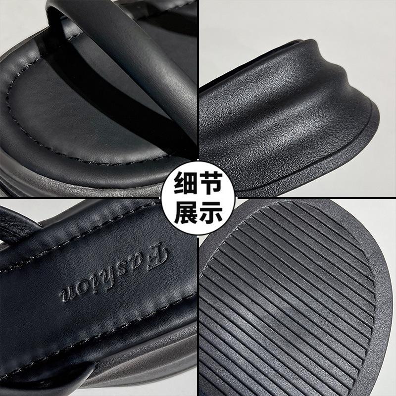 Fairy wind slippers female 2025 summer new muffin thick bottom word with fashion outside wear beach cool slippers