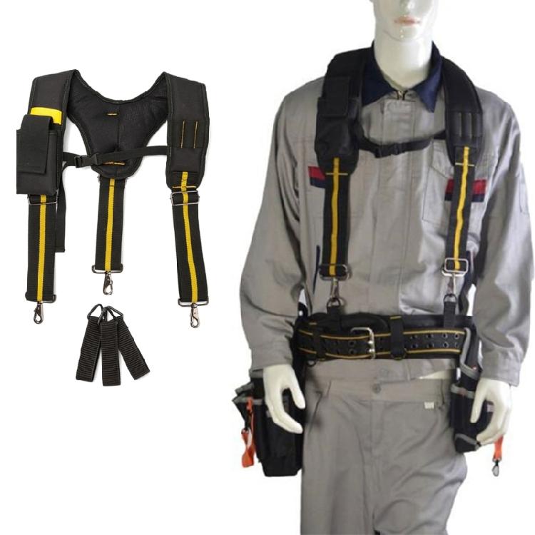 Tool Belt Suspenders Work Belt Suspenders Flexible Adjustable Straps with Moveable Padded Shoulders with Loops Attachment