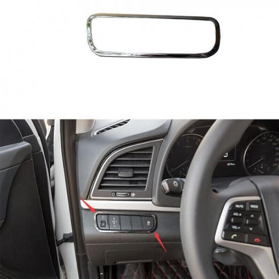 Steel Black Headlight Switch Control Frame Trim 1X For Hyundai Elantra 2017-