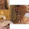 Fashionable Irregular Geometric Faux Pearl Earrings For Women Minimalist Design
