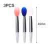 1/3PC Portable Lip Brush Multifunctional Soft Silicone Head Lip Balm Lipstick Applicator with Cover Professional Makeup Brushes