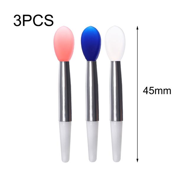 1/3PC Portable Lip Brush Multifunctional Soft Silicone Head Lip Balm Lipstick Applicator with Cover Professional Makeup Brushes