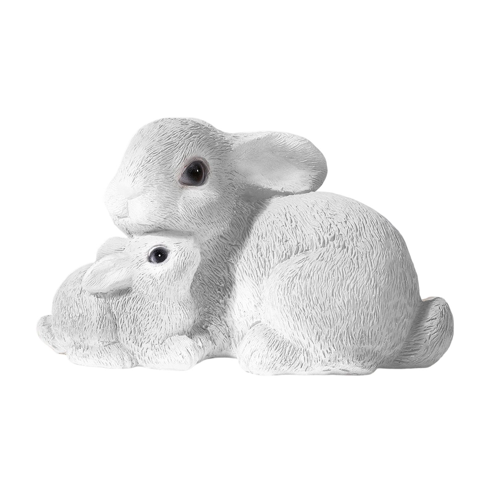 

Mini Rabbit Figurine Resin Bunny Statue Animal Ornament for Indoor Outdoor Yard Balcony Easter Home Dollhouse Miniatures білий