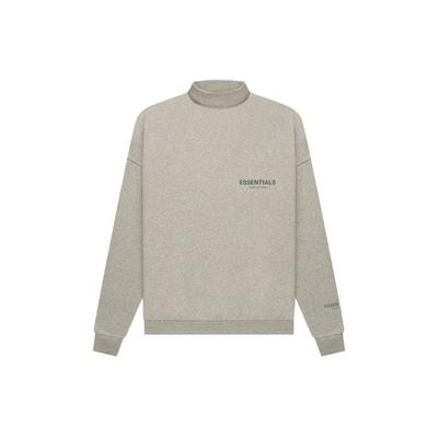 Fear of God Essentials Fw21 Pullover Mockneck With Reflective Logo Fleece Sweatshirt Unisex Sweatshirt Dark-Heather-Oatmeal FOG-FW21-188