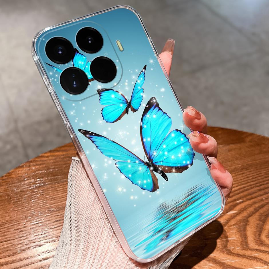 Case For Xiaomi17T 17Ultra Beautiful Flower Astronaut Anti-Fingerprint Transparent Shell For Xiaomi 17T 17 Ultra Coque Funda