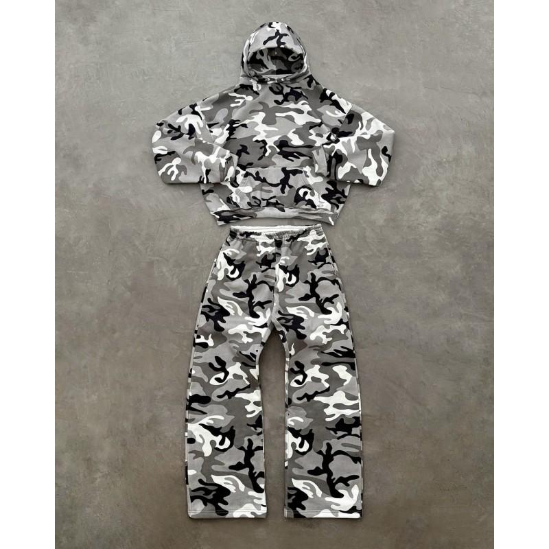 Unisex Camo Digital Print Hooded Sweatshirt