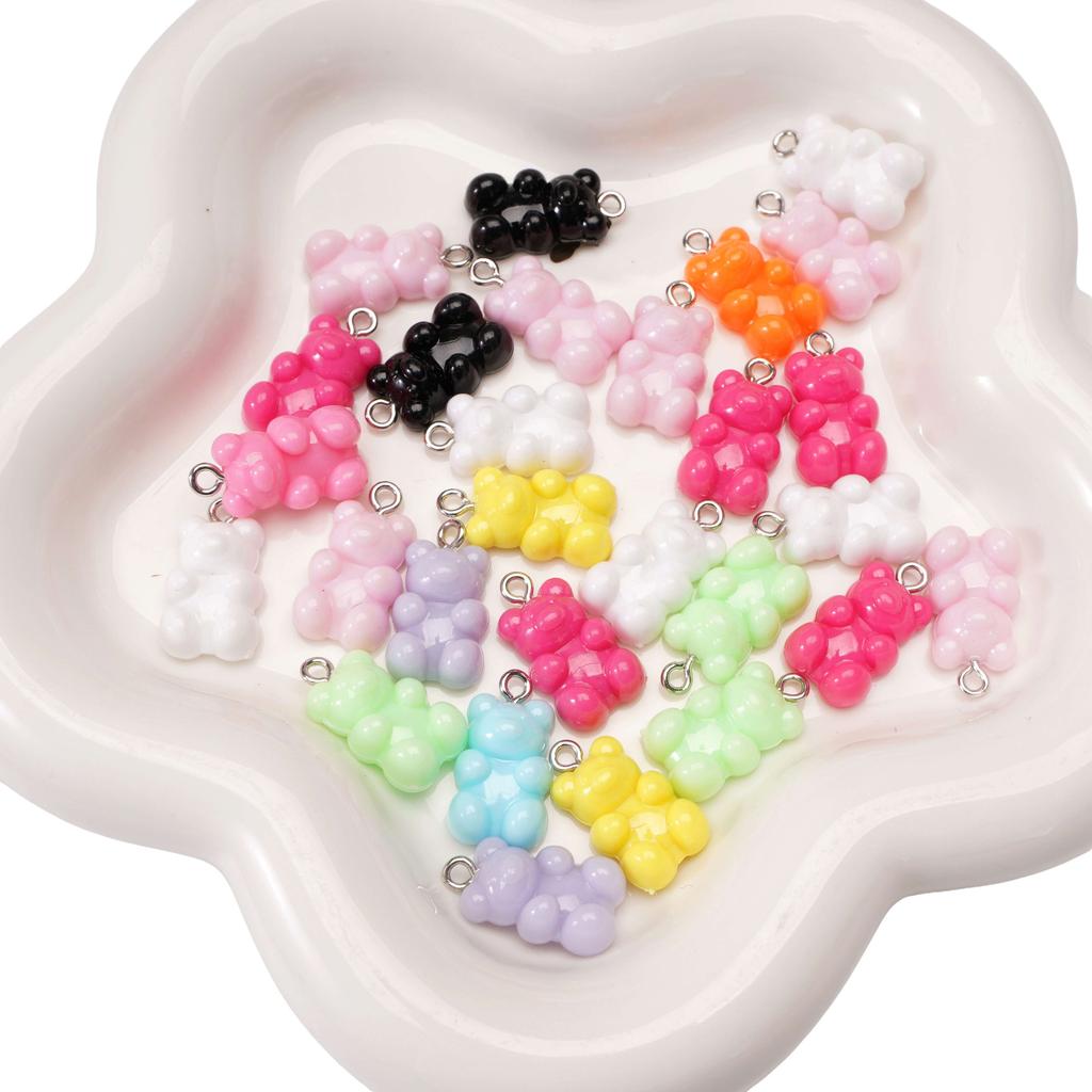 1000 Piezas Encantos Colgantes de Osito de Gominola de Resina Lindos para Hallazgos de Joyería Accesorios DIY
