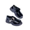 African Black Children's Glossy School Shoes with Gold Buckle, Patent Leather, 2026 Edition