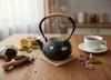 Cast Iron Kettle 1L + Infuser, Strainer For Tea And Herbs + Heater