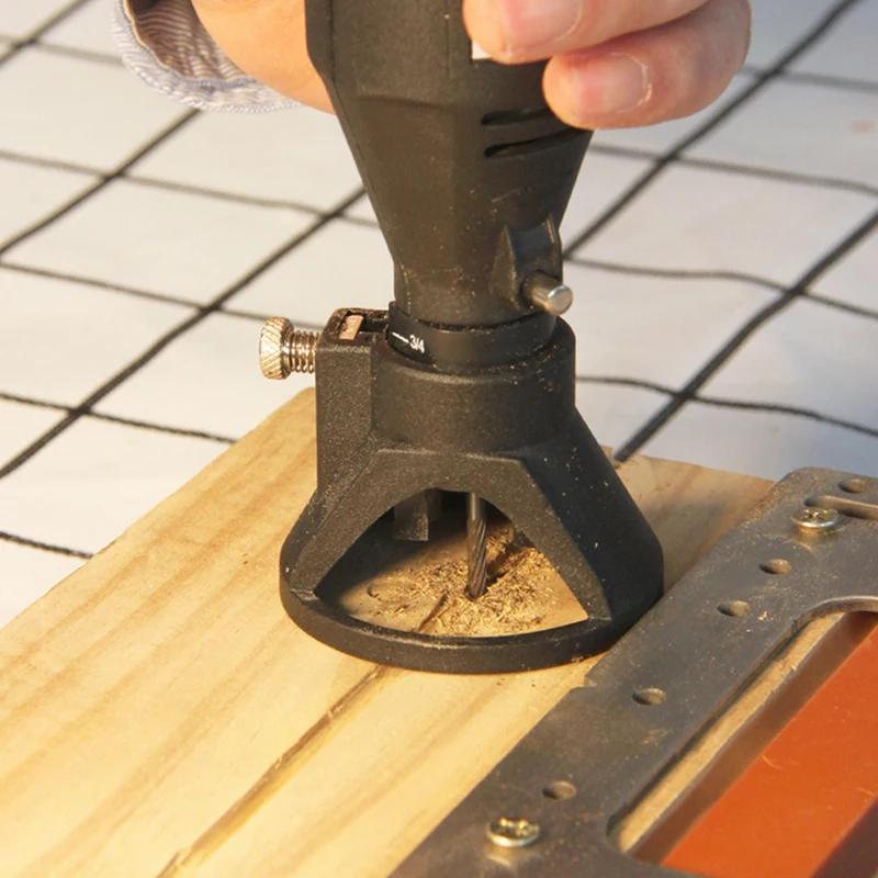 Wood Carving Tool Rotary Router Milling Cutter Guide Attachment Twist Drill Bit Kit Dedicated Locator Woodwork Tool