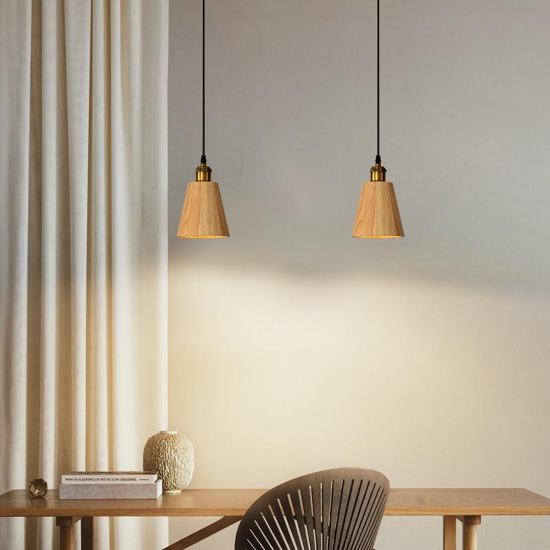 Solid Wood Nordic Japanese Chandelier for Cafe, Bar, Counter, and Homestay