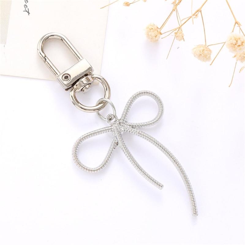 Fashion Bowknot Keyholders Lovely Bows Keychain Metal Keyrings Creative Bag Charm Handbag Charm for Women Girls