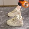 Fleece sports cotton shoes new winter thick soft sole high-top leather two-cotton casual shoes