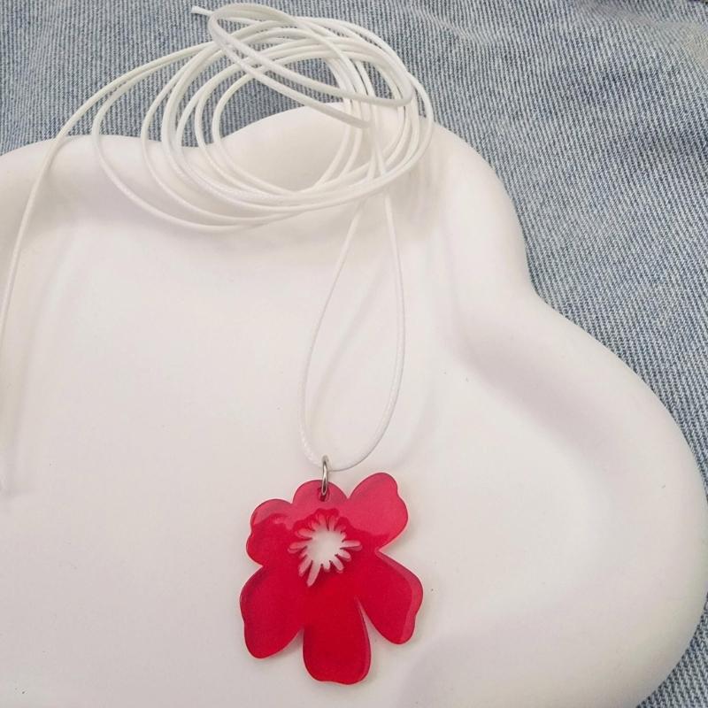 Sweet Irregular Flower Pendant Necklace Party Jewelry Fashion Statement Choker Fashion Simple Cord Collar Necklace