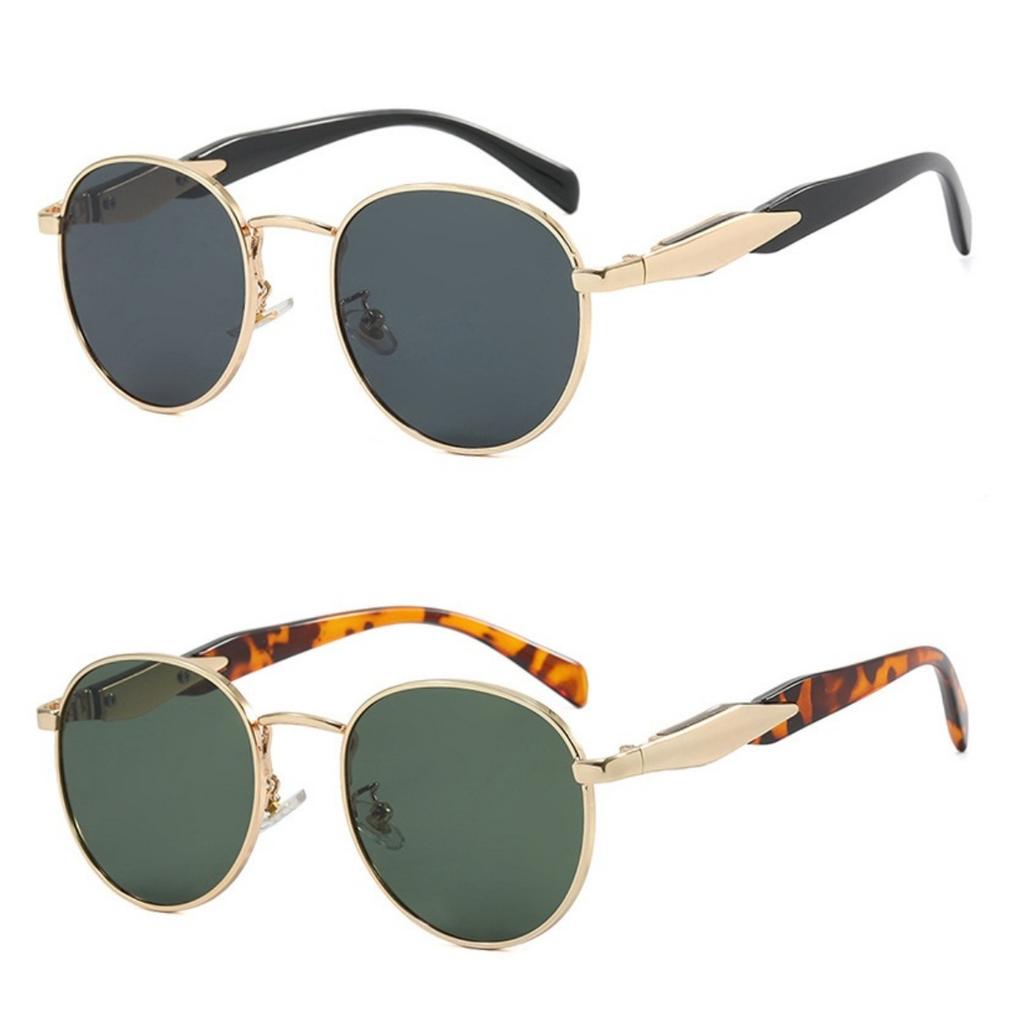 Oval Metal Sunglasses Women'S New Luxury Fashion Sunglasses Men'S Retro Sunglasses Neutral Uv400 Driving Sunscreen Sunglasses