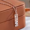 Neue Mode Quadratischer Breiter Anhänger Halskette Für Frauen Roségold Farbmischung Boho Lange Halskette Ethnisch Retro Schmuck