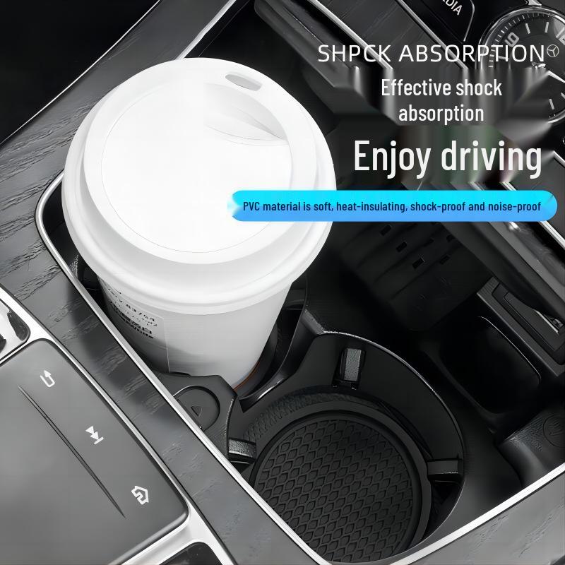 Anti-Slip PVC Car Cup Coaster - Soft Rubber Interior Accessory