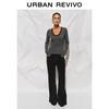 UR 2025 Autumn Women's Slim Fit Color-block Long-sleeve T-shirt