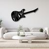 Modern Metal Guitar Wall Art Sculpture, Rock Star Musician Decor, Home Music Studio Decoration, Unique Gift for Music Lover, Black