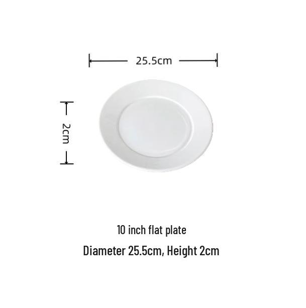 Pure White Ceramic Tableware Set - Plates & Bowls for Home or Hotel