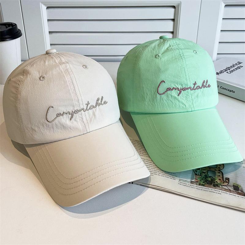 Spring Summer Thin Quick-Drying Candy Colored Baseball Cap Female Letter Sunshade Cap