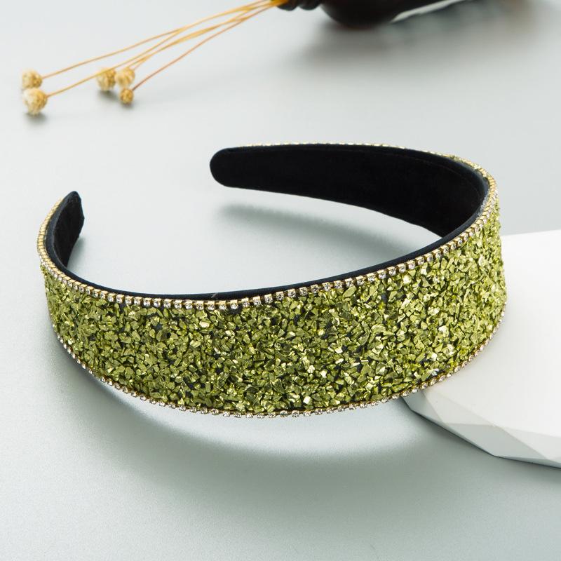 Damska ozdoba do włosów z kolorowym kamieniem Super Flash Wide Edge Szampon z pałąkiem na głowę