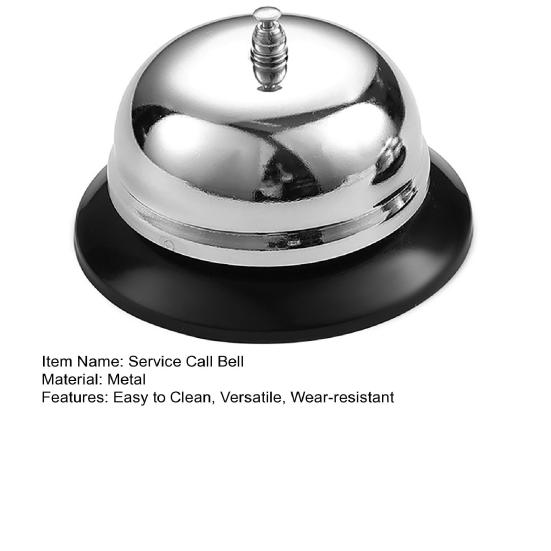 Metal Service Call Bell Clear Sound Front Desk Bell School Answer Bell for Kitchen Restaurant Bar Hotel Office