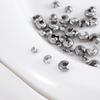 20 Stück Stahlfarbe Edelstahl Crimpperlen-Abdeckungen Offene Halbrunde Crimpperlen-Knotenabdeckung Kleine Perlen für Schmuck Bastelherstellung