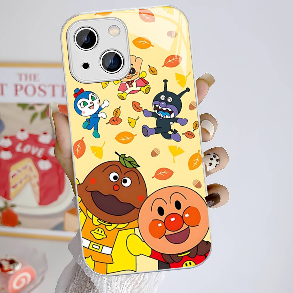 1pc Cartoon A-AnpanmanS Anime Tempered Glass For Iphone 14 13 12 11 Pro Mini XS MAX 14Plus X XS XR Cover