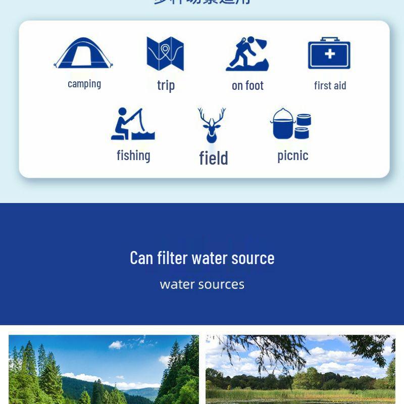 Portable Outdoor Camping Water Purifier Straw for Emergency Survival and Direct Drinking