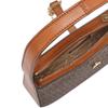 Michael Kors Lyra Monogram Gold Lock Faux Leather Shoulder Bag Women Shoulder Bag Brown 35T4G1YC5B-BROWN