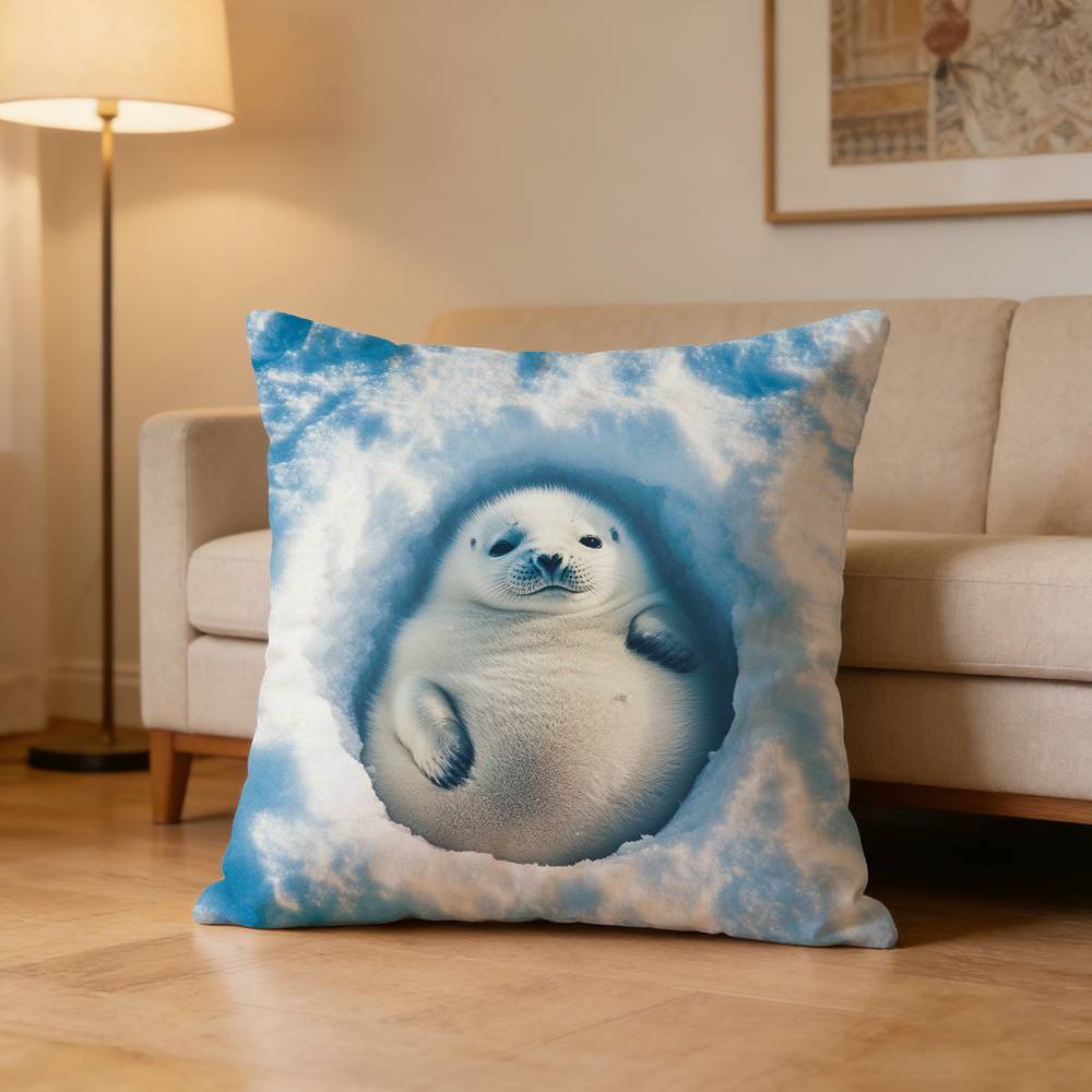 

Seal Sea Cute Funny Pillow Case Pattern Printed Pillowcase For Living Room Sofa Cushion Cover 30x30cm