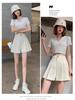 Women's High Waist Pleated A-Line Wide-Leg Shorts - Large Size, Black, Summer Versatile Skirt-Style Pants
