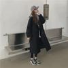 2024 Winter Thickened Woolen Coat: Korean-Style, Loose Fit, Mid-Length, Spliced, Hooded Design for Women