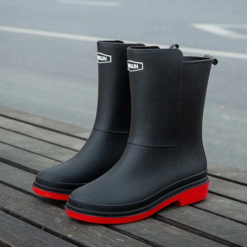 2025 Rubber Women Rain Boots PVC Waterproof Women Shoes Non-Slip Women Water Shoes Outdoor Women Boots Zapatos Impermeable Mujer