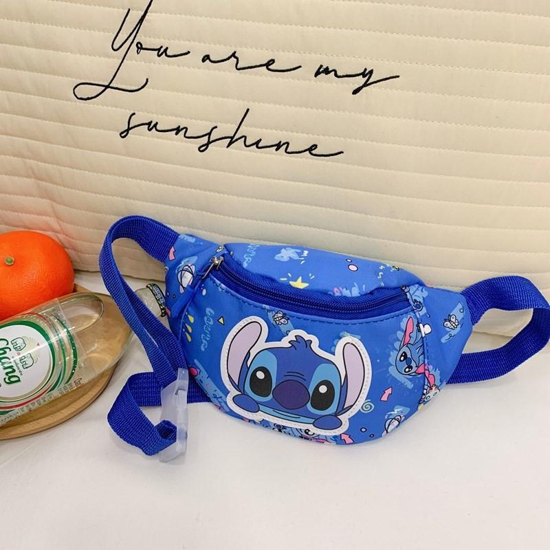 Lilo Stitch Cartoon Kids Waist Bag With Breathable Nylon For Daily Use