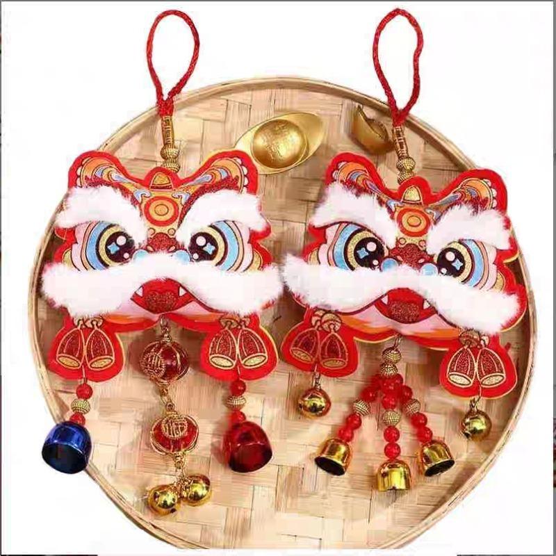 2026 Year of The Horse Festive Lion Dance Hanging Decoration New Spring Design Fu Character Wind Chime Ornament for Living Room