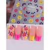 1pcs Colorful Flower 5D Embossed Nail Stickers French Floral Nail Art Design Summer Decals DIY Adhesive Slider Summer Manicure Decor Nail Supplies