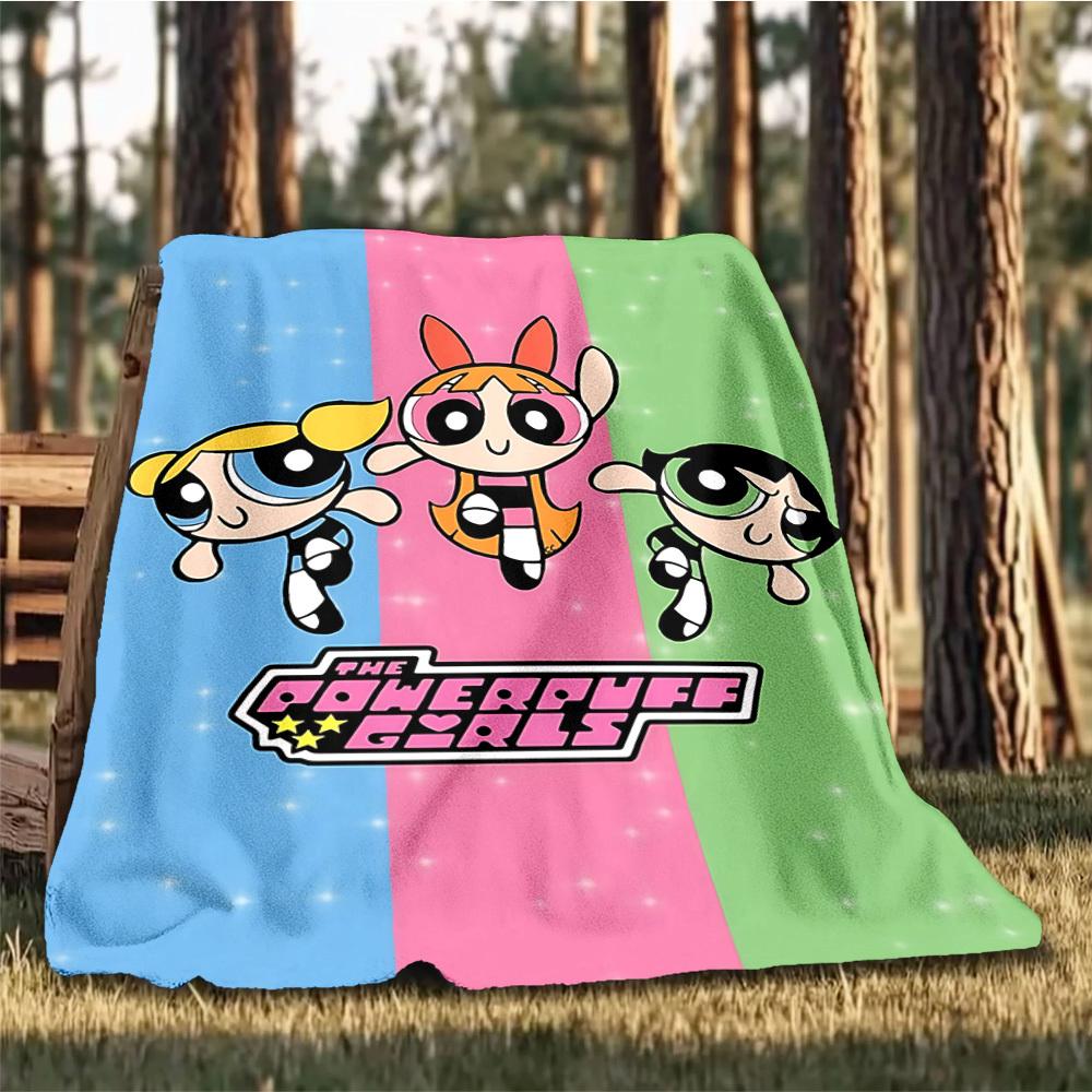 1 pezzo Coperte in Flanella per Esterni Powerpuff Girls Morbida, Leggera e Calda