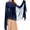 Rhinestone Women Chiffon Shawl Solid Color Soft Sparkling Sheer Wrap Breathable Thin Party Scarf