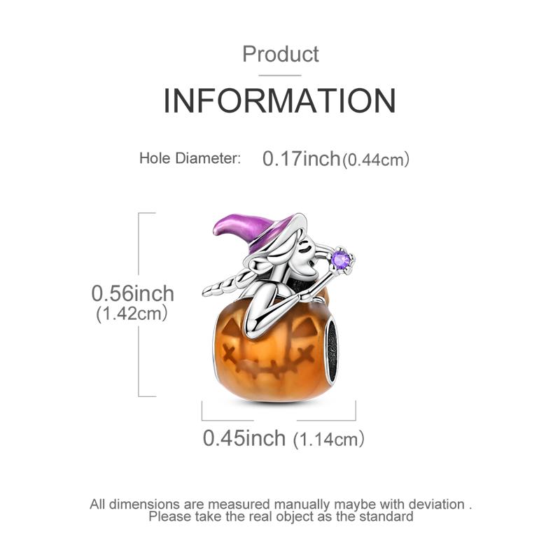 Copper Halloween Witch Pumpkin Poison Elements Charms Pendant Fit Original Charm Bracelets Women Diy Jewelry Gift