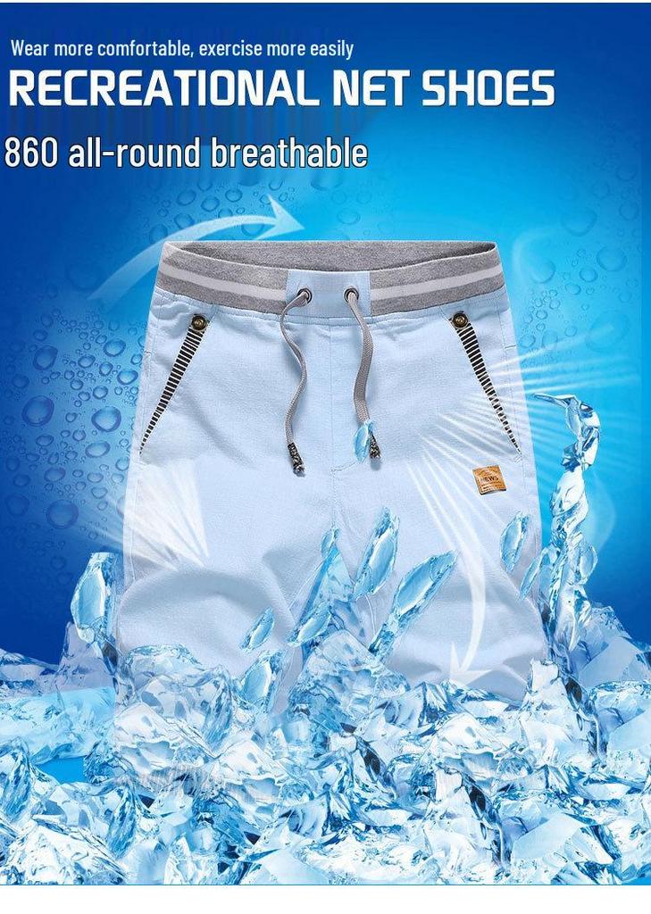 Men's Summer Slim Fit Linen Shorts: Korean Style, Casual, Mid-Length, Cotton Blend