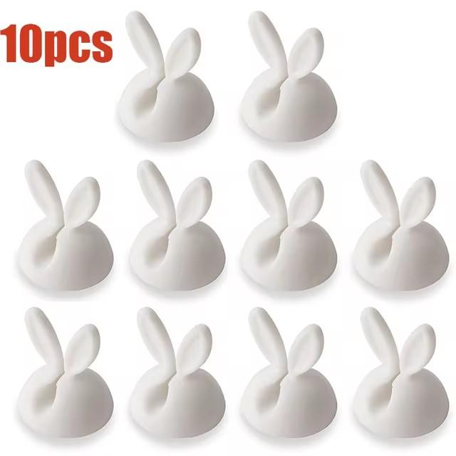 Cute Rabbit Ear Cable Manager Desktop Car Dashboard Charger Cables Clasp Clip Desk Line Organizer Bunny Ear Winder Holder