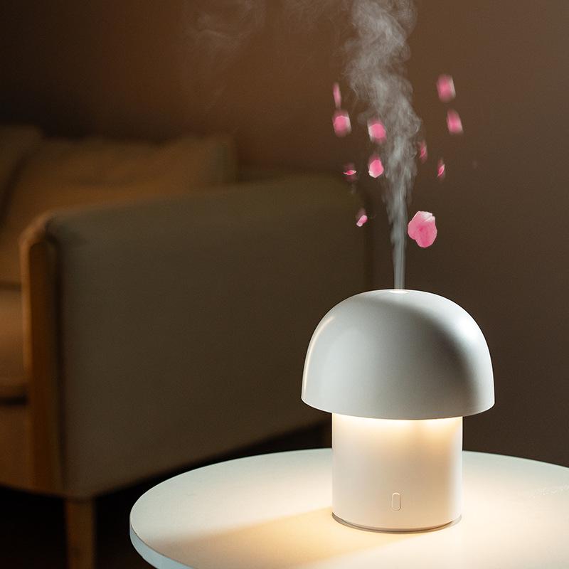 2026 Portable Mini Mushroom Lamp Humidifier: Aromatherapy Essential Oil Diffuser for Bedroom Desktop
