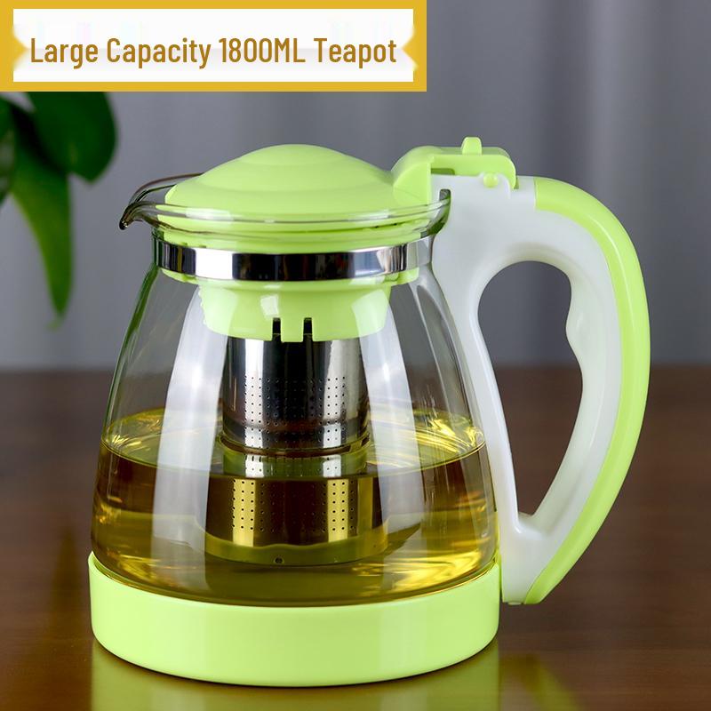 Large Heat-Resistant Glass Teapot with Filter for Flower Tea