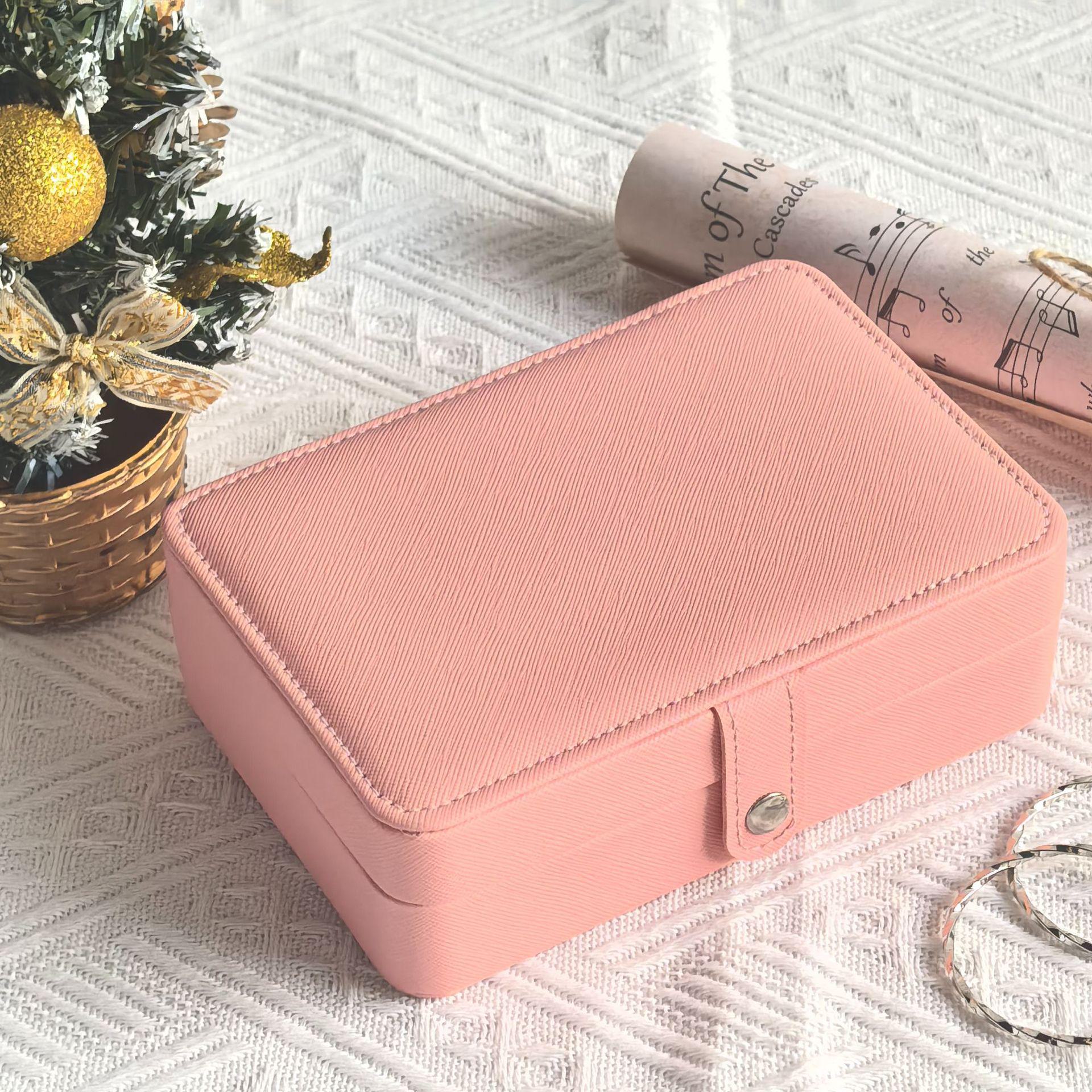 

Водонепроницаемая двухслойная портативная шкатулка для хранения ювелирных изделий 16*11*5.5cm розовый