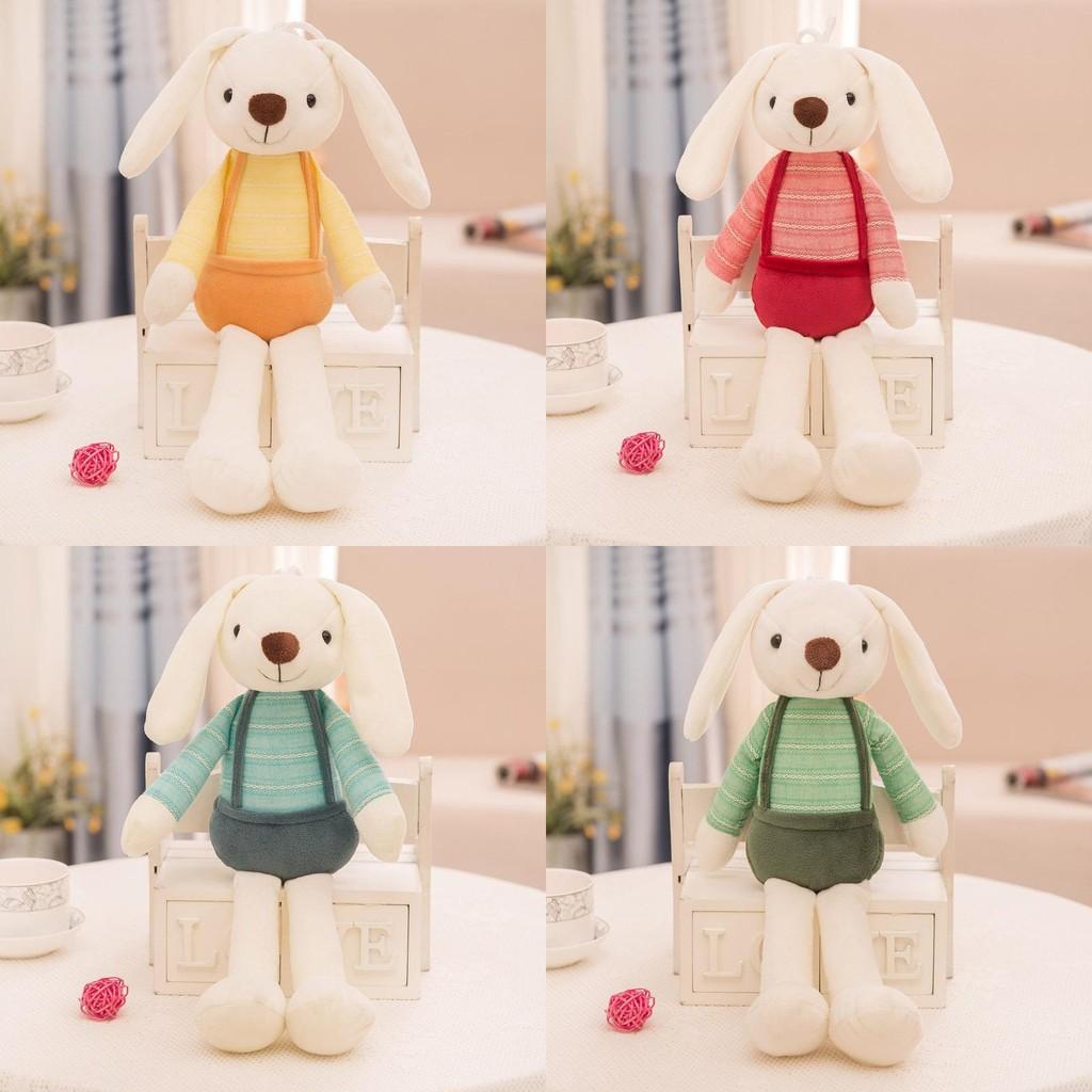 Cartoon Long Cuddly Eared Bunny Plush Toy Vest Stuffed Animal Doll Kids Gift