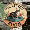 2D Flat, 1pc Vintage Round Aluminum Sign, Cat Toilet, Easy Hanging Decoration for Bedroom, Kitchen, Dining Room - Perfect for Home or Office Gifts