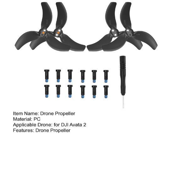 2 Pairs Drone Propeller for DJI Avata Low Noise Spare Propeller